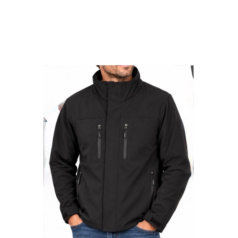 CB Sports Winter Jacket Coat Mens Size M Black Softshell Windproof Lined Zipper